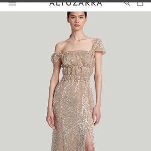 Altuzarra "Lily" Dress   Ivory/Gold   US size 12   Gold Sequin  Italian size 46